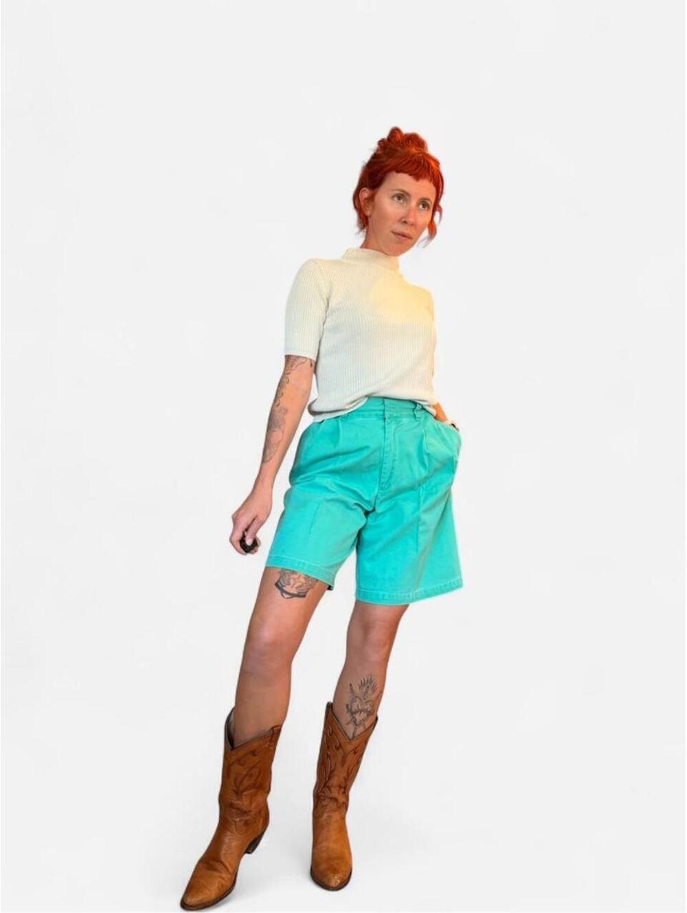 Ralph Lauren Country turquoise cotton shorts.